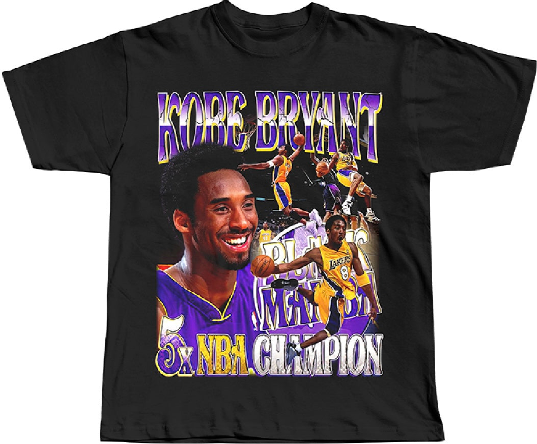 KOBE BRYANT '5 RINGS' BLACK TEE - Unseen
