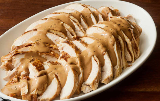 Turkey Breast with Gravy and Cranberry Sauce